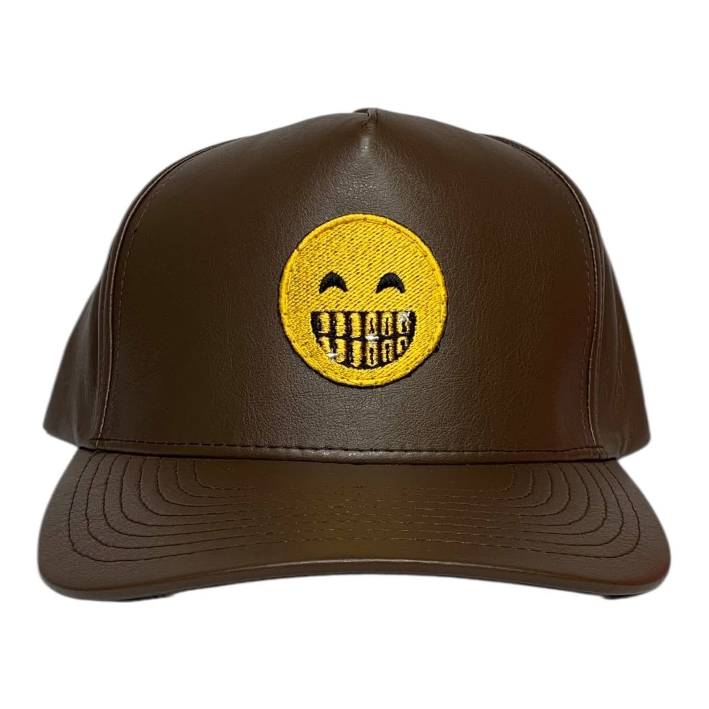 Gold Mouth Emoji Cap Leather