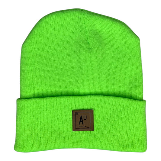 Gold Mouth Emoji - Beanie Cap - Neon Green