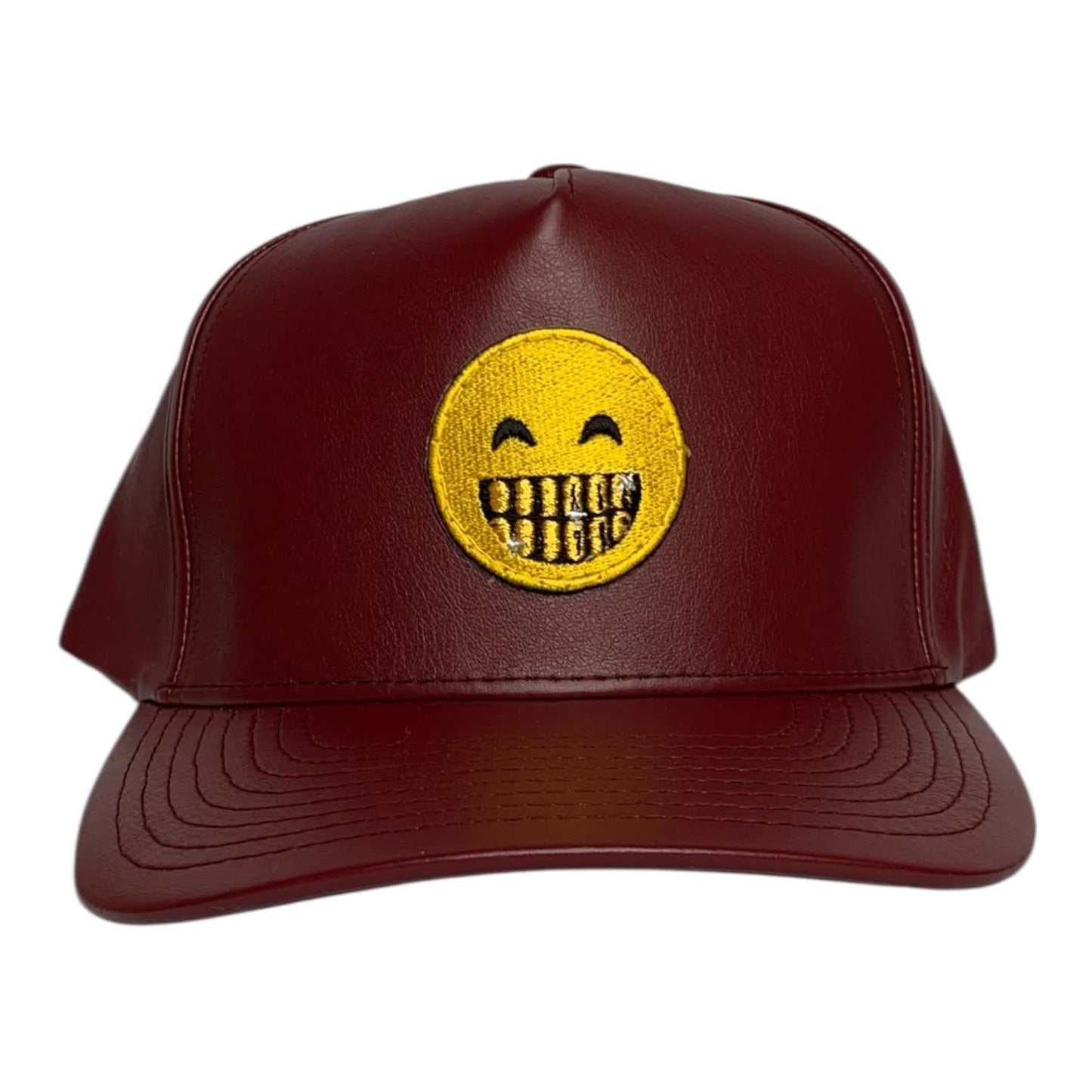 Gold Mouth  Emoji Cap Leather
