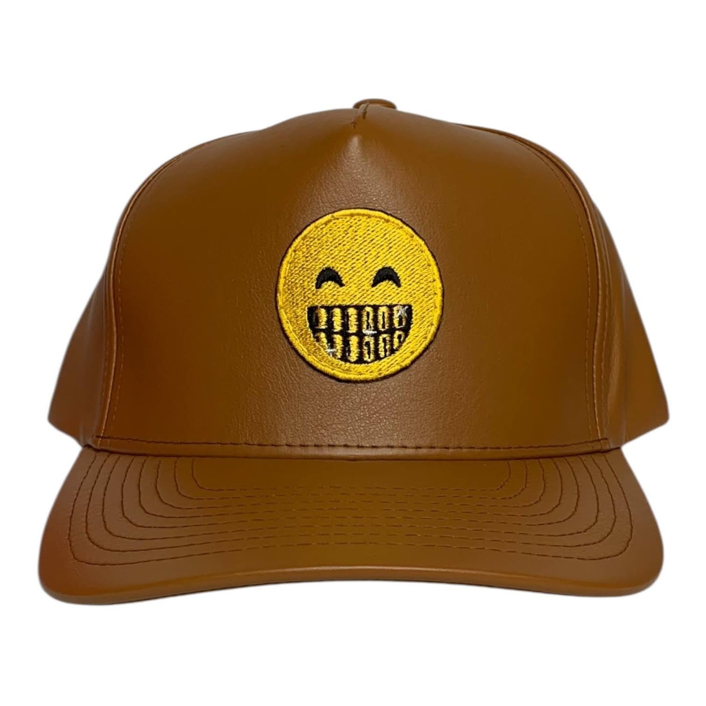 Gold Mouth  Emoji Cap Leather