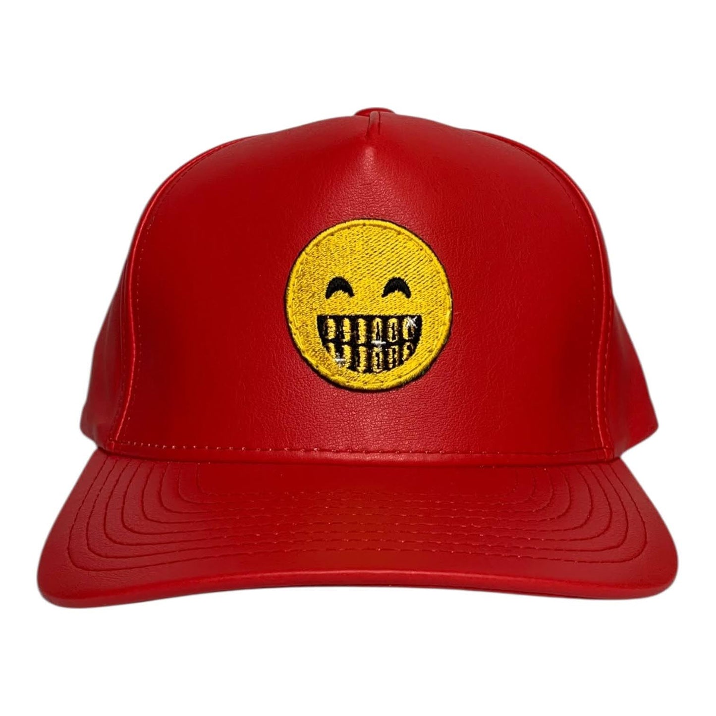 Gold Mouth  Emoji Cap Leather