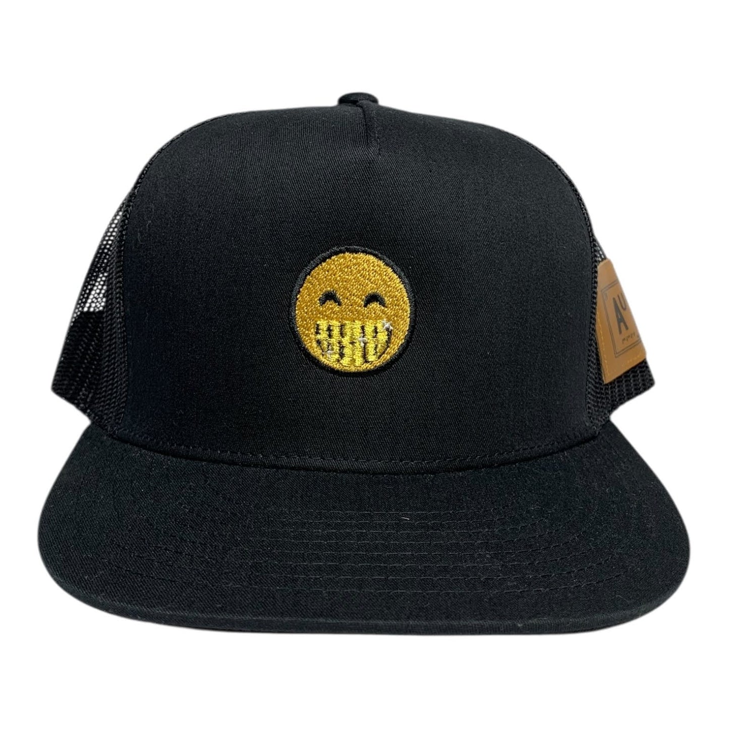 Gold Mouth  Emoji Snap Back - SML - Black