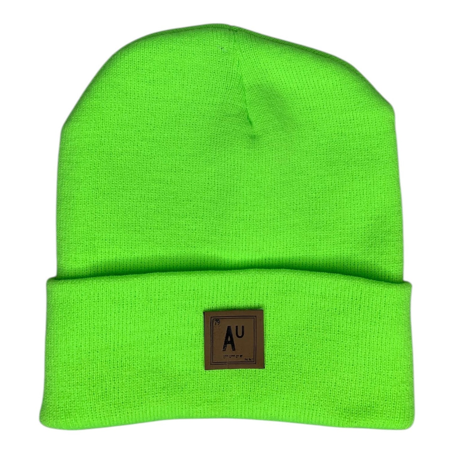 Gold Mouth Emoji - Beanie Cap - Neon Green