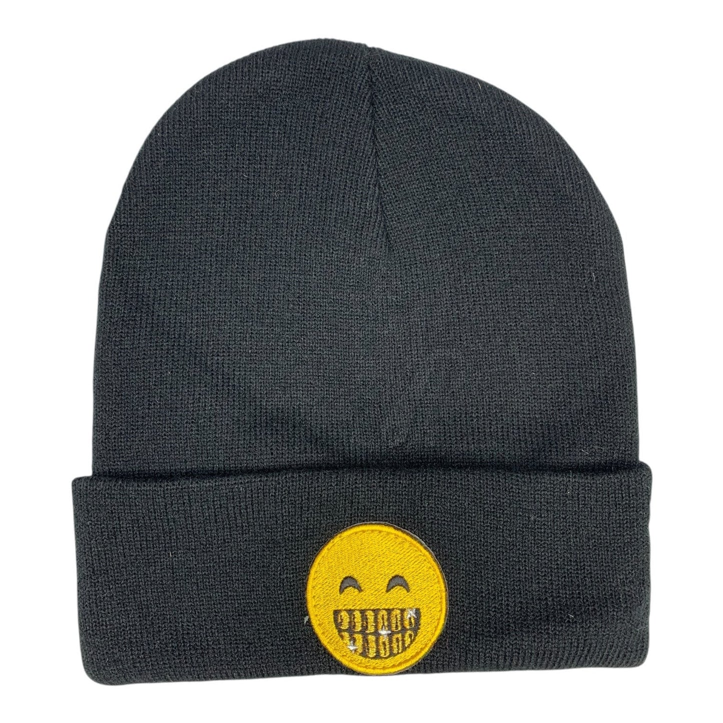 Gold Mouth Emoji - Beanie Cap - Black